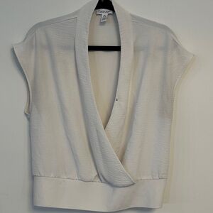 Calvin Klein Ivory Textured Blouse
